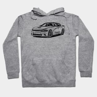 2023 Charger Hellcat Car Sketch Art Hoodie